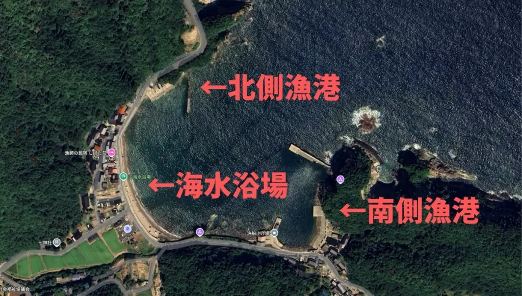 泊海水浴場の釣りポイント